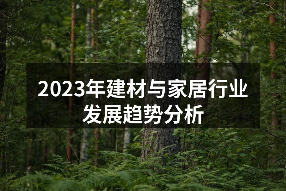 2023年建材与家居行业发展趋势分析