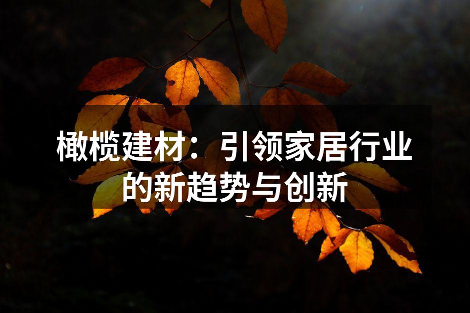 橄榄建材：引领家居行业的新趋势与创新